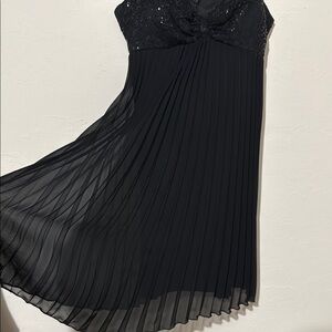 Elegant Black Pleated Dress